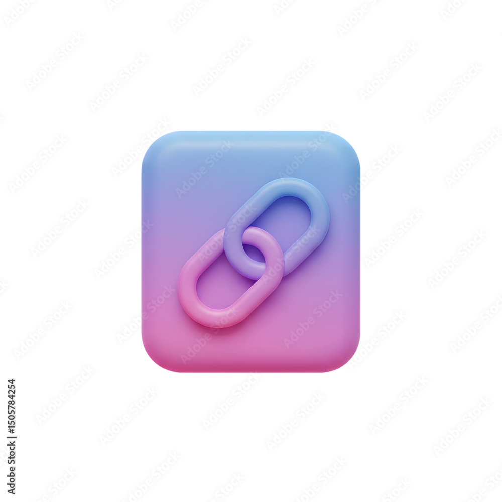 Poster a visual representation of connectivity, link concept depicted with a 3d illustration and gradient c
