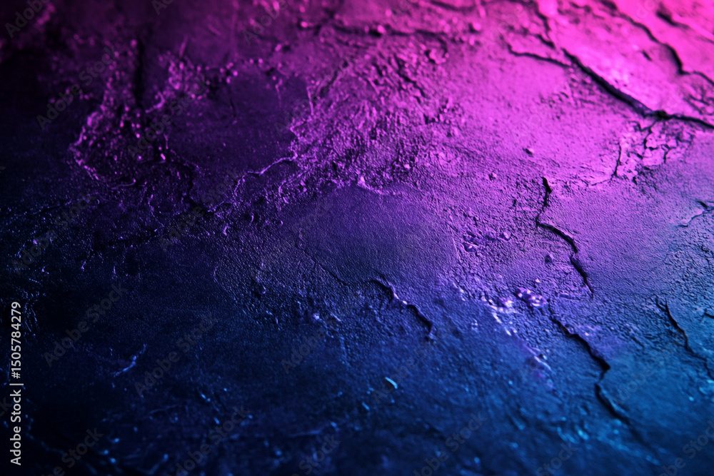 Poster an abstract image featuring a gradient background that transitions from purple to blue. the surface 