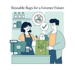 Sustainability In Business. Flat Vector Illustration