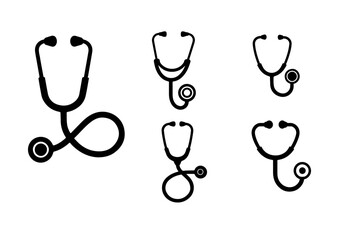 Stethoscope glyph line icon. Thin line icon that can be applied anywhere, vector medical equipment