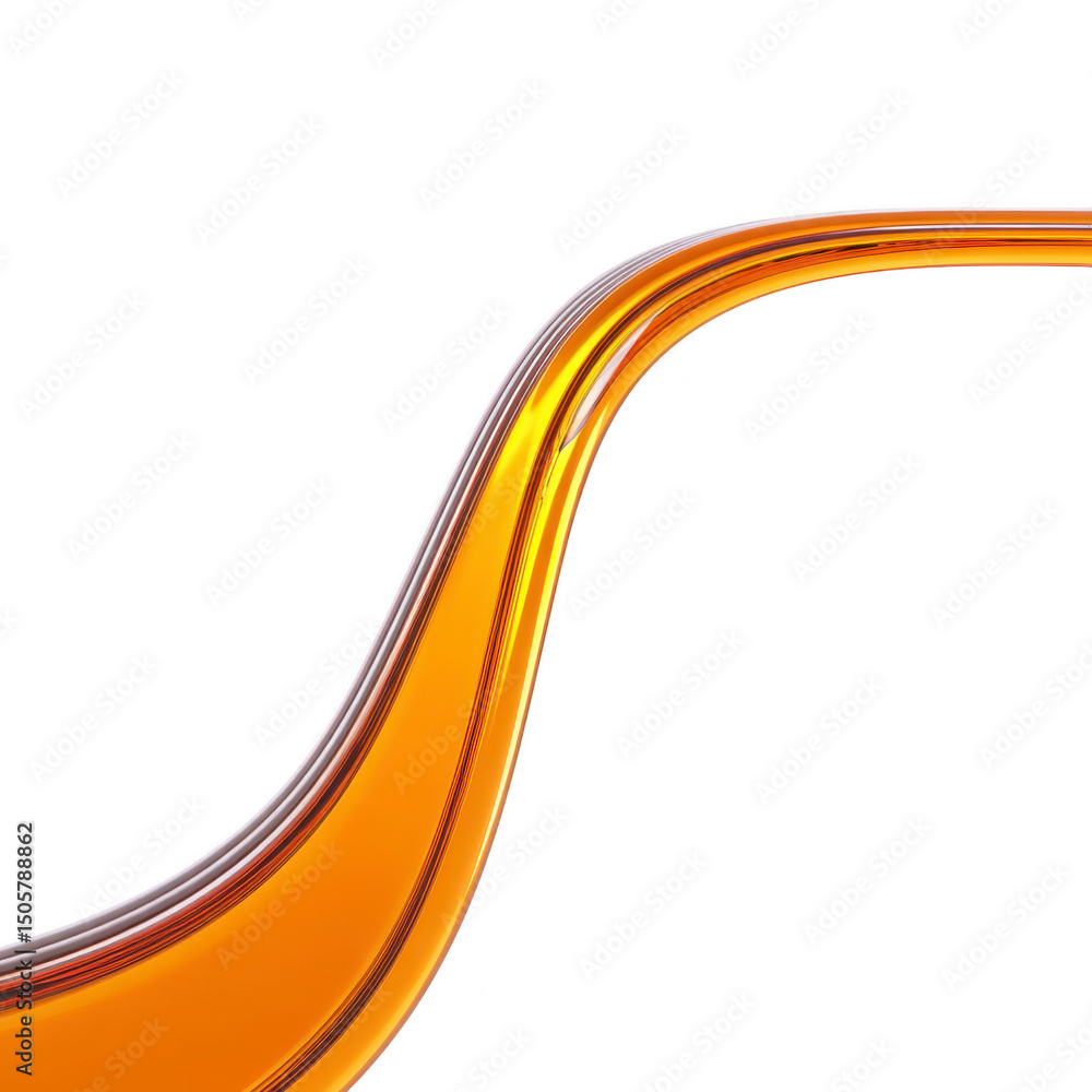 Poster smooth, flowing curve of golden liquid against transparency background creates dynamic and elegant v