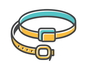 Pet safety collar with gps tracker icon illustration