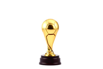 Golden Soccer Trophy on a Dark Base