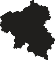Belgium black map silhouette vector style with white background 