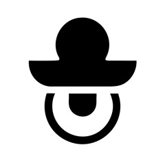Minimalist Baby Pacifier Icon Vector Illustration