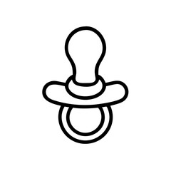 Simple line drawing of a baby pacifier