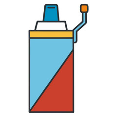 Retro whipped cream dispenser icon illustration