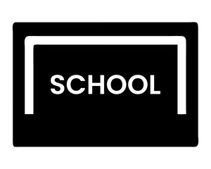 School soccer goal icon black and white