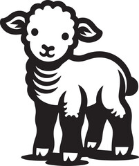 baby sheep silhouette vector, baby sheep vector illustration, baby sheep vector isolated on white background