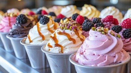 Assorted ice cream cups