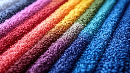 Obraz premium Colorful fabric swatches in a spectrum of hues