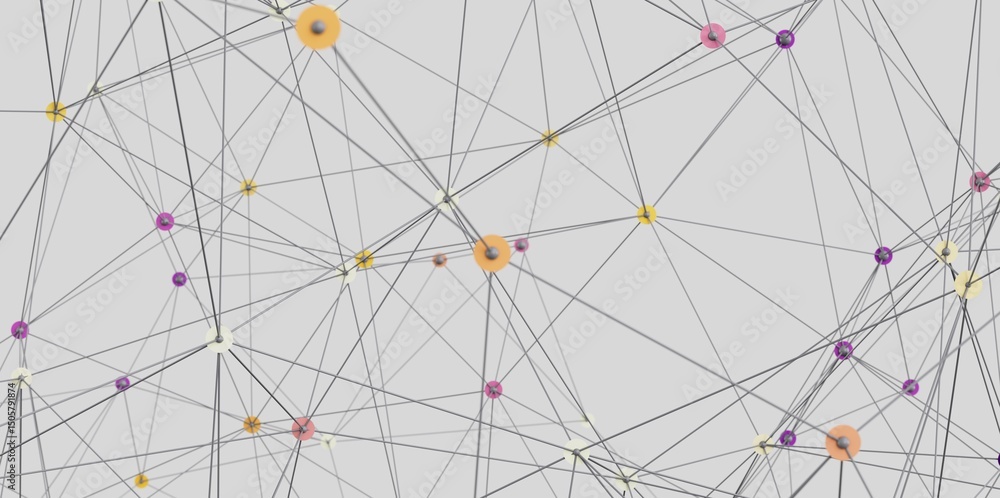 Poster stock photo of an abstract network visualization. ideal for technology, connection, and communicatio