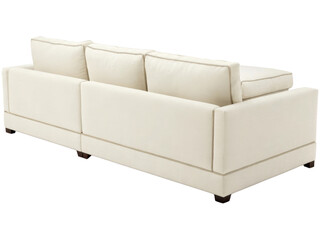 Cotton Sectional Sofa cozy cotton sectional sofa for relaxation, PNG on transparent background