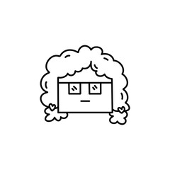 Cute Hair style doodle hand drawn