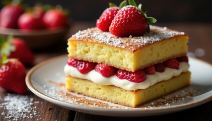 Classic Italian dessert, layers of coffee-soaked ladyfingers and mascarpone cream , coffee flavour, cafe, sponge cake