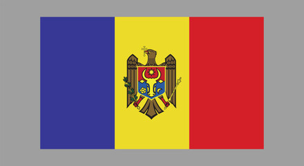 National flag of Moldova. Moldovan original flag. Official colors. Proper proportions. Full size.