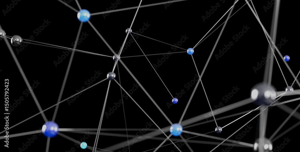 Aufkleber stock photo of an abstract network connection representing global communication and technology.