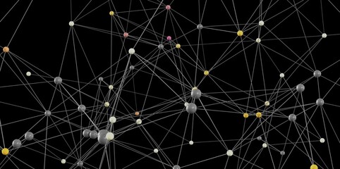 Abstract image depicting a complex network of interconnected nodes, symbolizing global...