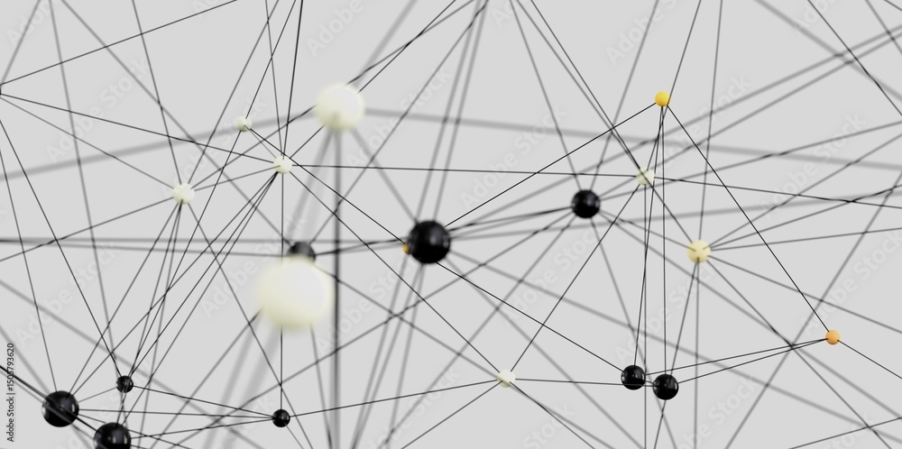 Aufkleber Abstract image of interconnected nodes. Ideal for network, technology, and connection concepts.