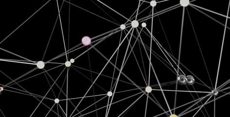 Obraz premium Stock photo of an abstract network connection with glowing nodes and lines. Ideal for technology, communication, and connection concepts.