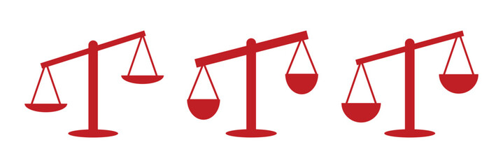 Scale of justice silhouette vector set, Law scale icon