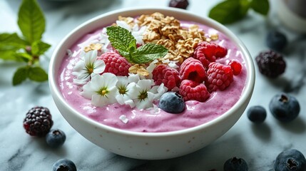 Berry Yogurt Parfait Bowl with Granola