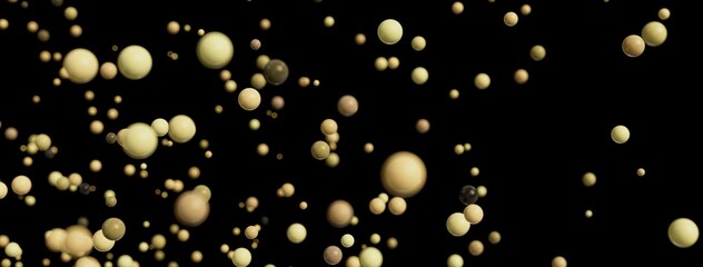 High-quality stock photo of abstract beige and brown spheres falling against a black background. Perfect for design projects.