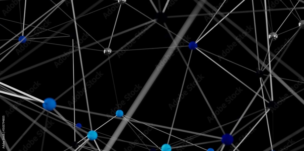 Aufkleber Modern abstract background of a network connection with nodes and lines. Perfect for tech, data, and connectivity concepts.