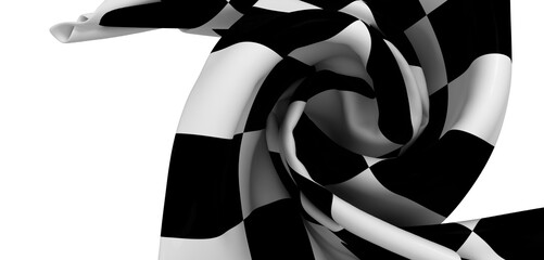 Dramatic black and white checkered flag design. Perfect for racing, competition, or victory themes.