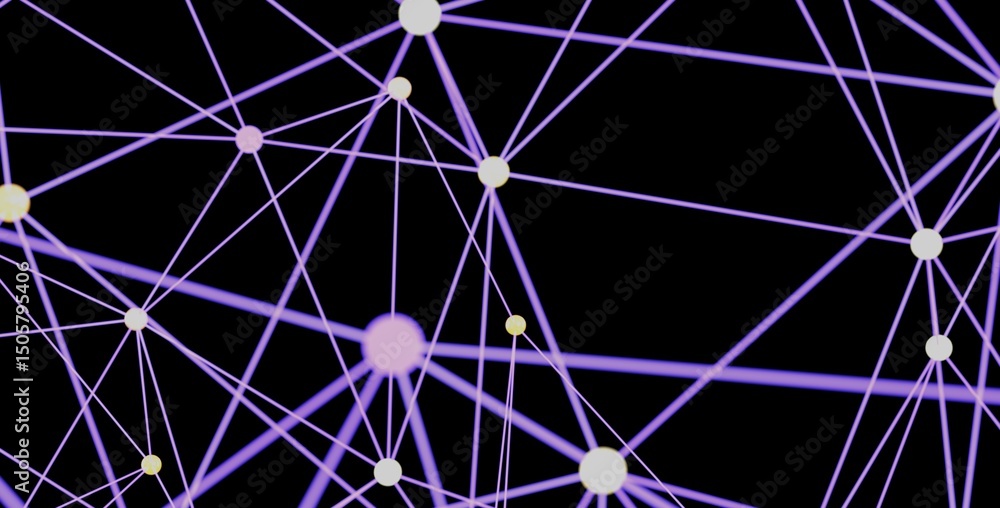Poster Stock photo of an abstract network connection visualization.  Perfect for technology, data, and connection concepts.