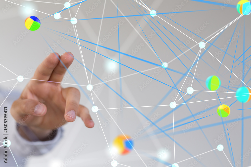 Aufkleber conference digital network and data concept 3d