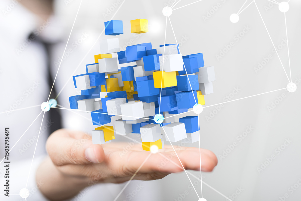 Poster using cloud technology to send and receive files.