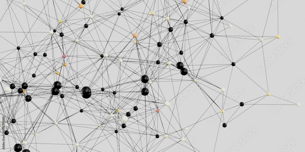 Aufkleber abstract image depicting a complex network of interconnected nodes. ideal for technology, ai, and co