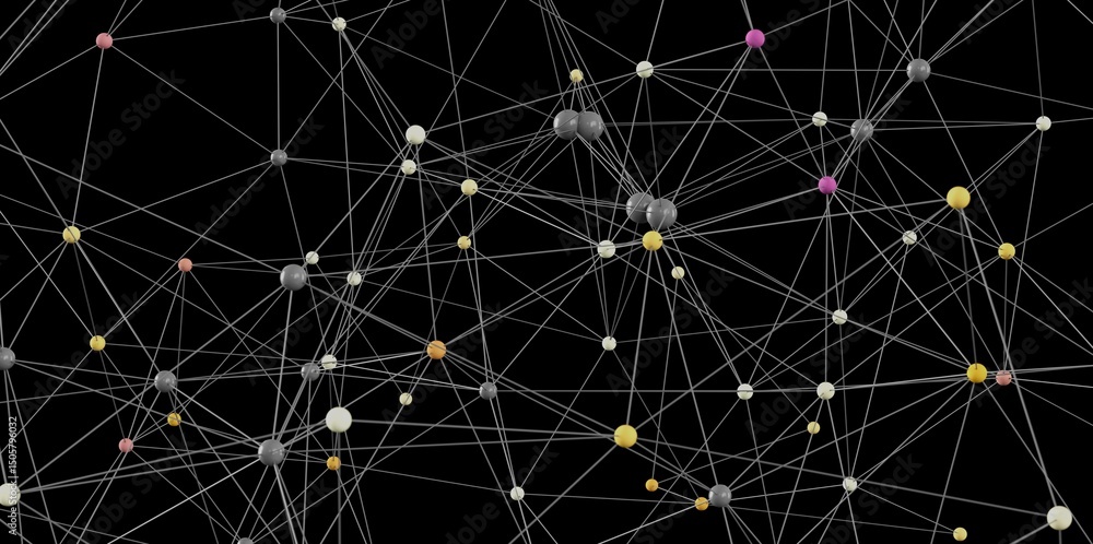 Aufkleber abstract image depicting interconnected nodes and network relationships. ideal for technology, data,