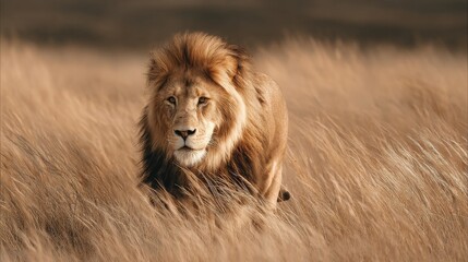 Majestic Lion in the African Savanna