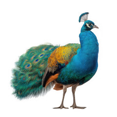 Obraz premium Vibrant peacock bird isolated on transparent background