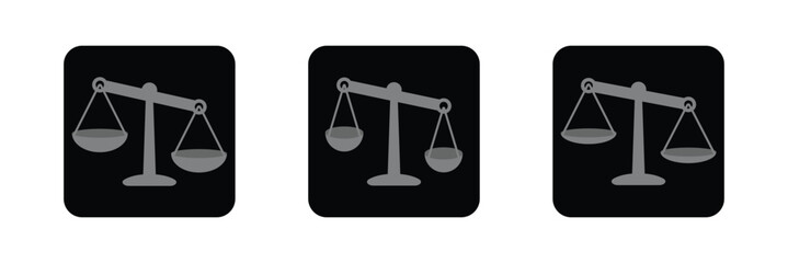 scale icon, balance symbol vector, justice scale silhouette. Eps 10.