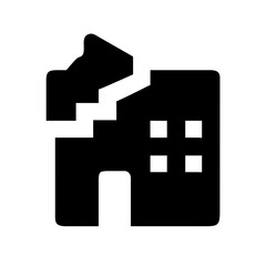 Obraz premium Icon of a damaged building to signify destruction or disrepair