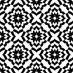 Abstract Seamless Geometric Black and White Pattern.