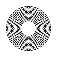 Abstract Radial Geometric Circle Concentric Dash Lines Pattern.