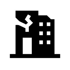 Obraz premium Icon of a damaged building to signify destruction or disrepair