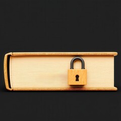 Criminal Law Restrictions concept. A locked book symbolizing secrecy and protection of knowledge.