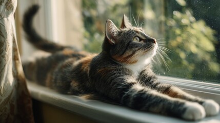 A Cat at the Window, Watching the World Go By
