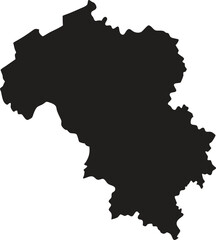 Belgium black map silhouette vector style with white background 
