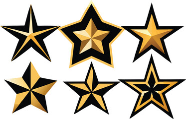 set of golden stars