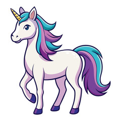Unicorn horse clipart on white background