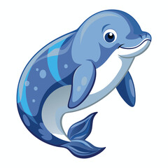Obraz premium Cute Cartoon Beluga Whale isolated on white background