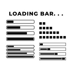 Set of Loading bar. Download progress loader.