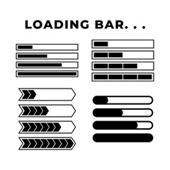 Set of Loading bar. Download progress loader.