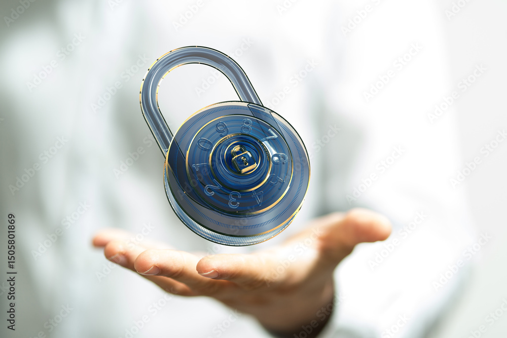 Poster safeguard your information with robust cybersecurity. protect your data and privacy online.